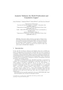 Analytic Tableaux for KLM Preferential and Cumulative Logics