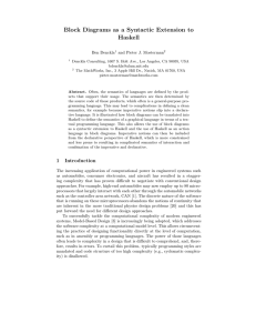 Block Diagrams as a Syntactic Extension to Haskell