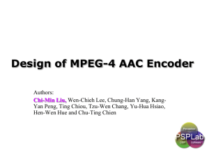 Block Diagram of MPEG AAC