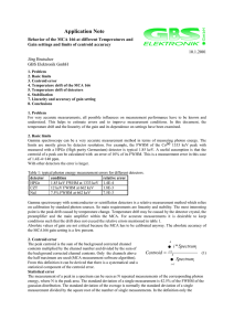 Behavior of the MCA-166 at different Temperatures and Gain