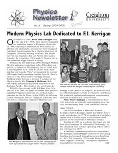 Newsletter X_Newsetter X - Creighton University Physics