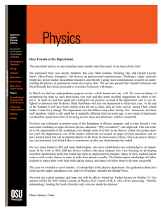 June 2014 - Department of Physics | Oregon State University