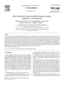 Run-in behavior of nanocrystalline diamond coatings studied by in