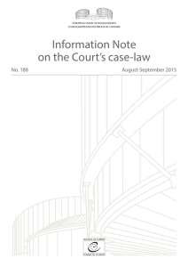 Information Note 188 - European Court of Human Rights