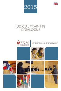 judicial training catalogue - École nationale de la magistrature