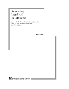 Reforming Legal Aid In Lithuania
