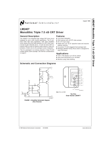 LM2407 Monolithic Triple 7.5 nS CRT Driver