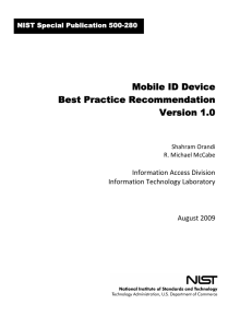 Mobile ID Device Best Practice Recommendation Version 1.0