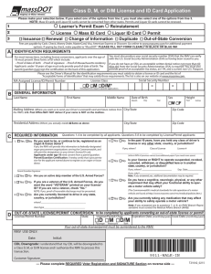 Class D, M, or D/M License and ID Card