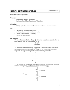 Lab 4: DC Capacitors Lab