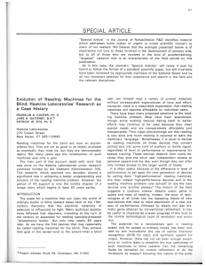 Evolution of Reading Machines for the Blind