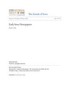 Early Iowa Newspapers - Iowa Research Online