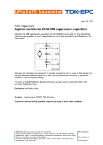 Application Note for X1/X2 EMI suppression capacitors