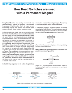 How Reed Switches are used with a Permanent Magnet