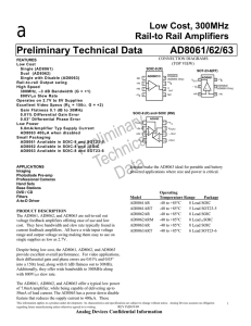 Preliminary Technical Data AD8061/62/63