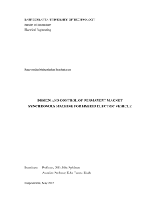 design and control of permanent magnet synchronous machine for