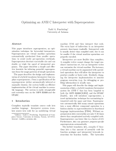 Optimizing an ANSI C Interpreter with Superoperators