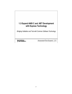 1.3 Expand ANSI C and .NET Development with Express Technology