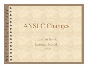 ANSI C Changes - Jonathan Hoyle