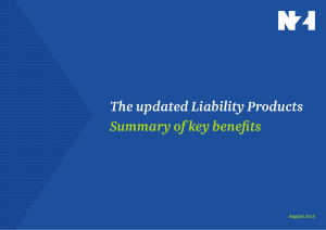 The updated Liability Products Summary of key benefits