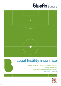 Legal liability insurance - Football Association of Wales