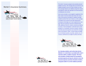 Renter`s Insurance Summary - Aurora Military Housing