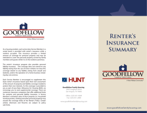 Renters Insurance Summary - Goodfellow Family Housing