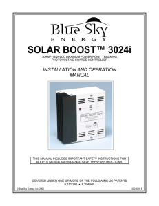 SOLAR BOOST™ 3024i - Blue Sky Energy Inc.