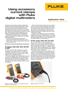 Using accessory current clamps with Fluke digital multimeters