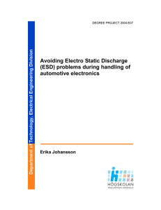 Avoiding Electro Static Discharge (ESD) problems during