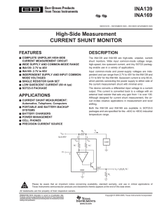 INA1x9, High-Side Measurement Current Shunt