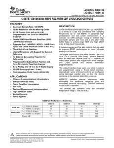 12-BITS, 125/105/80/65 MSPS ADC WITH DDR