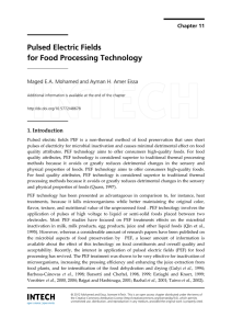 Pulsed Electric Fields for Food Processing Technology