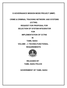 CCTNS TN RFP VolI - National Crime Records Bureau