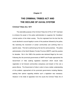 the criminal tribes act and the decline of kaval system