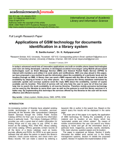 Applications of GSM technology for documents identification in a
