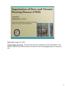 Importation of Deer and Chronic Wasting Disease