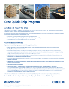 CREE QUICK SHIP PROGRAM