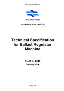 Technical Specification Ballast Regulator