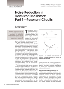 Noise Reduction in Transistor Oscillators: Part 1—Resonant Circuits