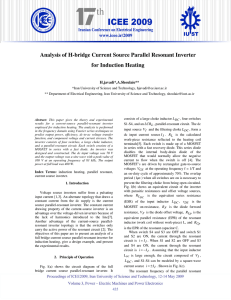 Analysis of H-bridge Current Source Parallel Resonant Inverter for