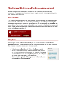 Blackboard Outcomes Evidence Assessment