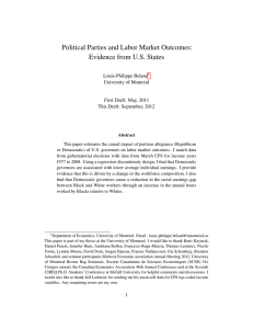 Political Parties and Labor Market Outcomes: Evidence from US States