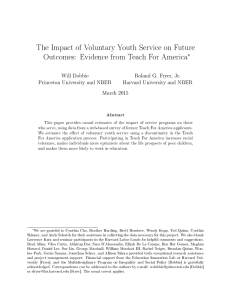 The Impact of Voluntary Youth Service on Future Outcomes
