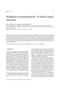 Workplace accommodations: Evidence based outcomes