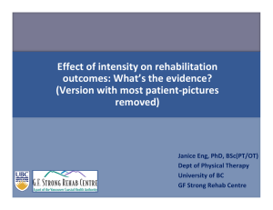 Effect of intensity on rehabilitation outcomes: What`s the evidence