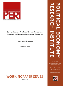 Corruption and Pro-Poor Growth Outcomes: Evidence and Lessons