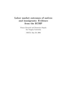 Labor market outcomes of natives and immigrants: Evidence