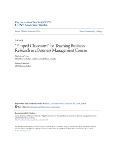 for Teaching Business Research in a Business Management Course