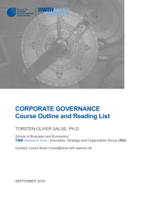 Course Outline Corporate Governance (pdf: 957 kb)